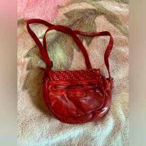 Small red Gianni Conti cross body purse
